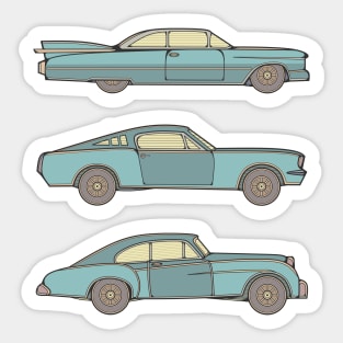 Blue Classic Cars Sticker